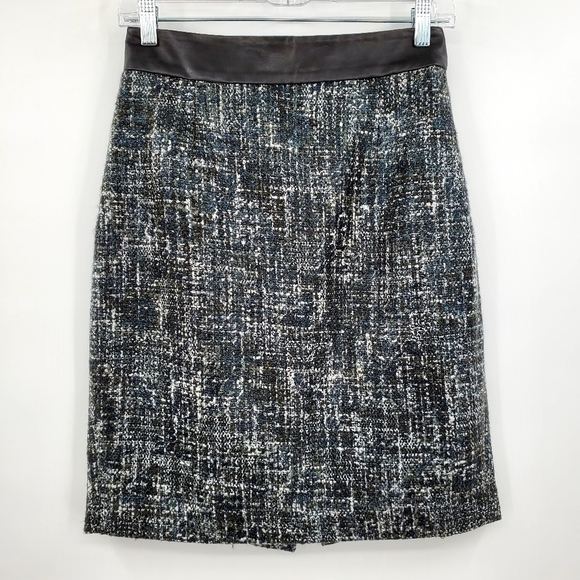 Banana Republic Faux Leather Waist Coated Detail Pencil Skirt - Picture 1 of 10